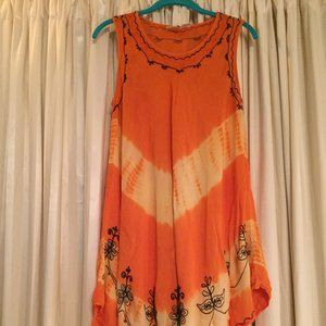 Swingy embroidered hippie beach dress